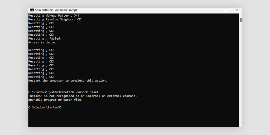 11 Cara Terbaik untuk Memperbaiki "ERR_CONNECTION_CLOSED" di Chrome 4 An example of running the commands on cmd prompt