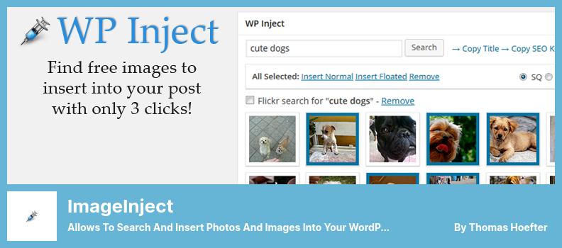 Plugin ImageInject - Memungkinkan untuk Mencari dan Memasukkan Foto dan Gambar ke dalam Postingan WordPress Anda