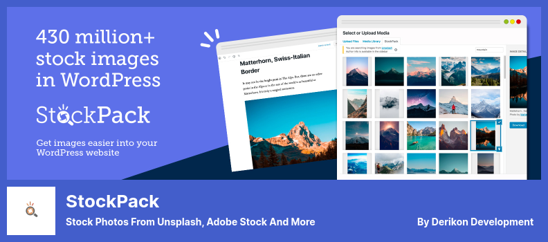 Plugin StockPack - Stok Foto Dari Unsplash, Adobe Stock, dan Lainnya