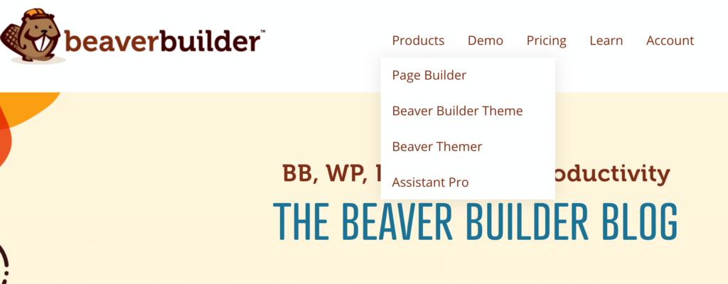Menu di navigazione di Beaver Builder