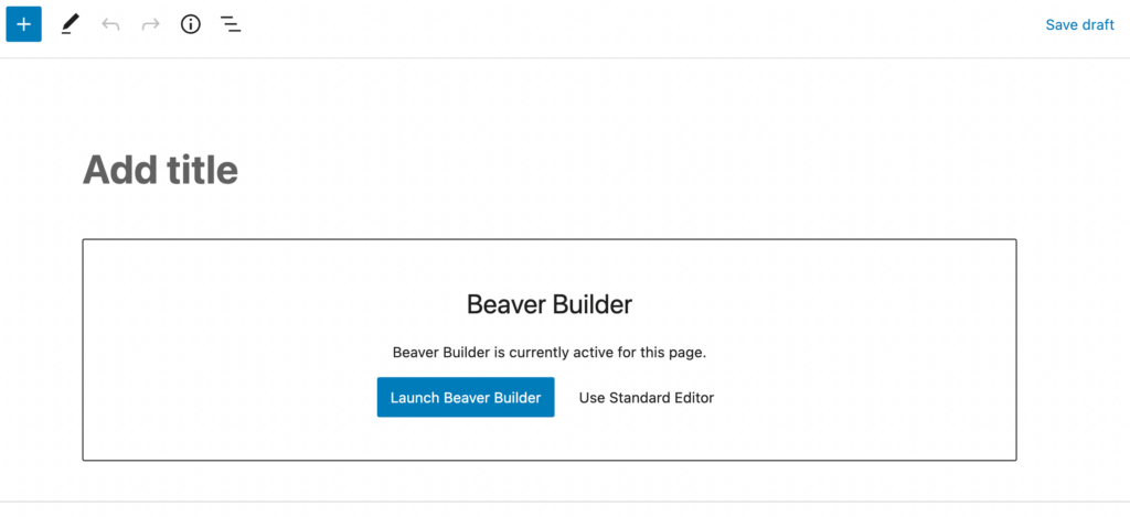 Avvia Beaver Builder in WordPress.