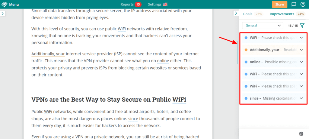 ProWritingAid — sugestie w czasie rzeczywistym