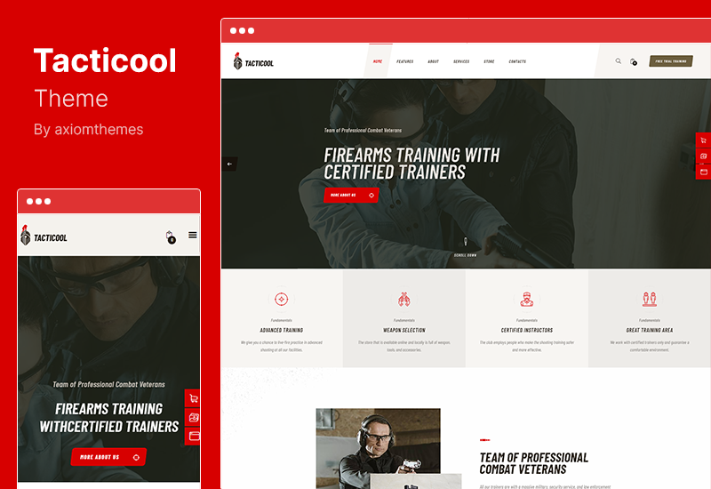 Tacticool 主题 - 射击场和枪店 WordPress 主题