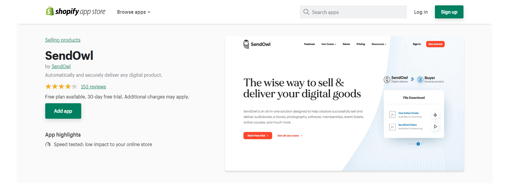 SendOwl - Shopify 디지털 다운로드