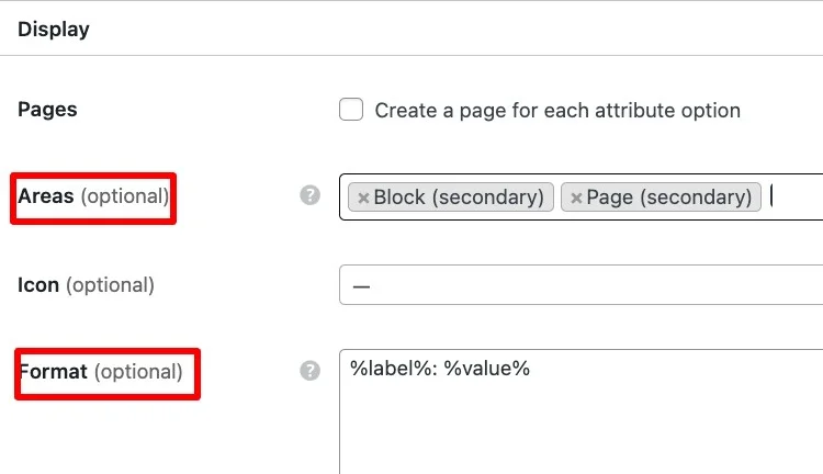 Impostazione del formato di visualizzazione dell'app per un attributo del fornitore.