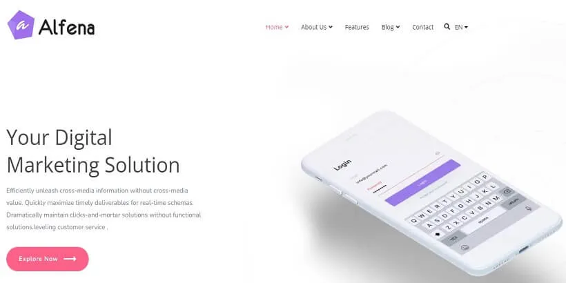 Alfena-Terbaik-Premium-Saas-WordPress-Tema