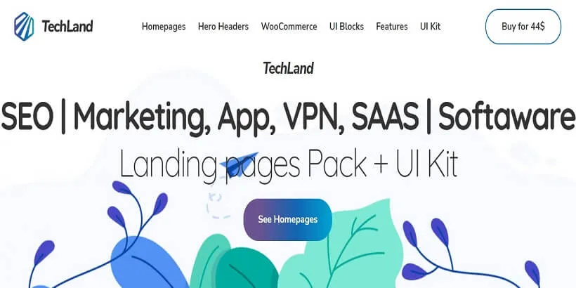 Tema WordPress Saas Premium Techland-Terbaik