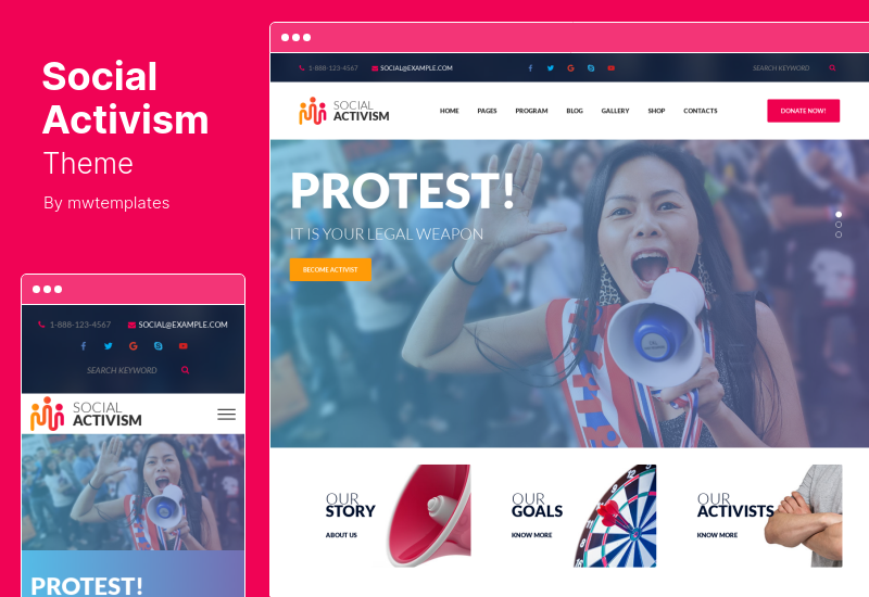 Motyw aktywizmu społecznego - Motyw WordPress dla organizacji pozarządowych