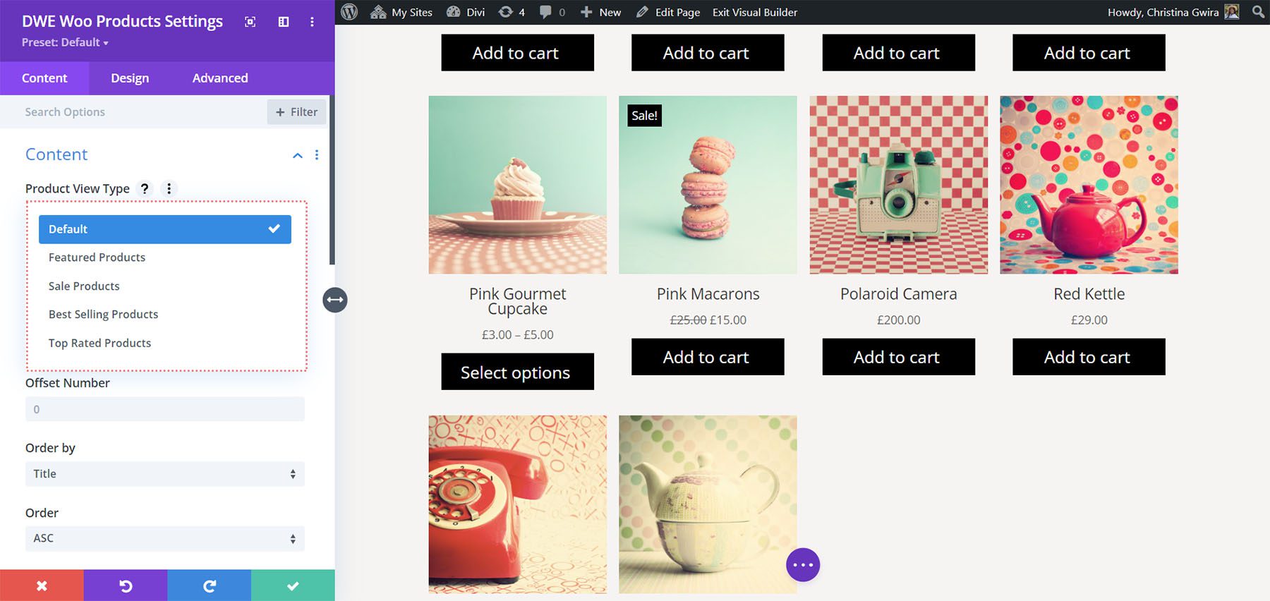 Produk Diperpanjang Divi WooCommerce