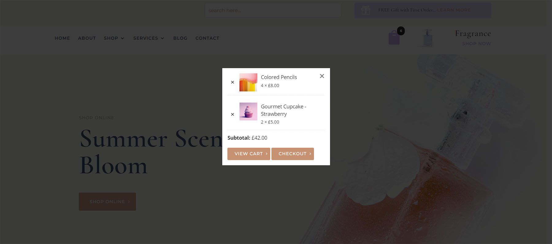 Keranjang Mini Diperpanjang Divi WooCommerce