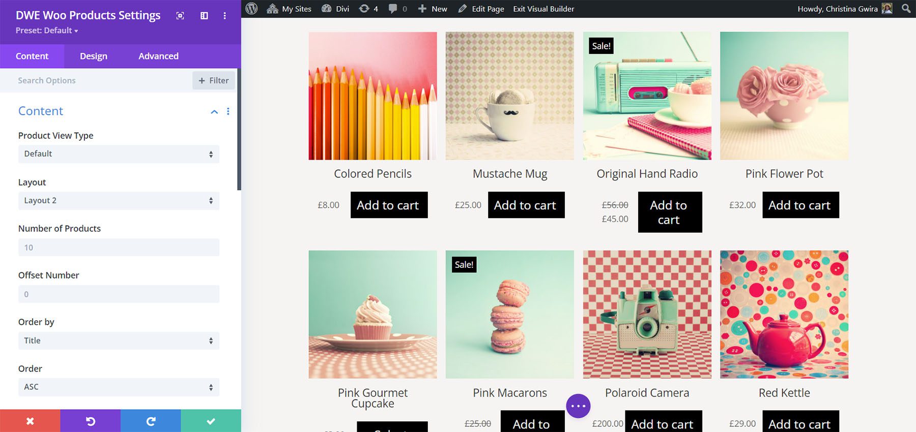 Produk Diperpanjang Divi WooCommerce