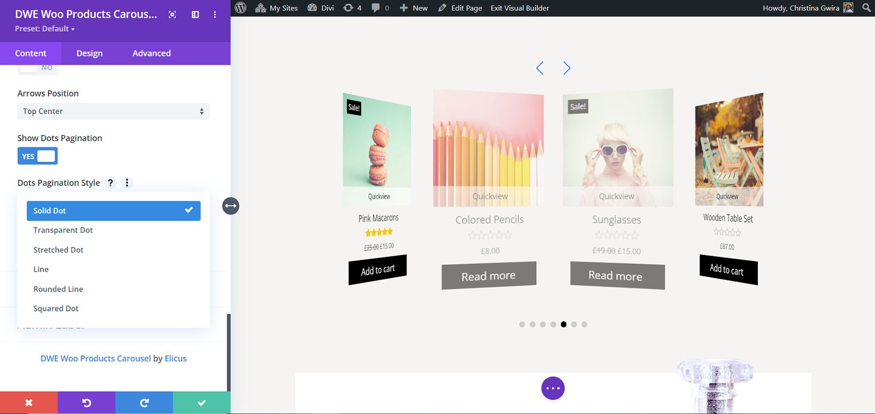 Produk Diperpanjang Divi WooCommerce