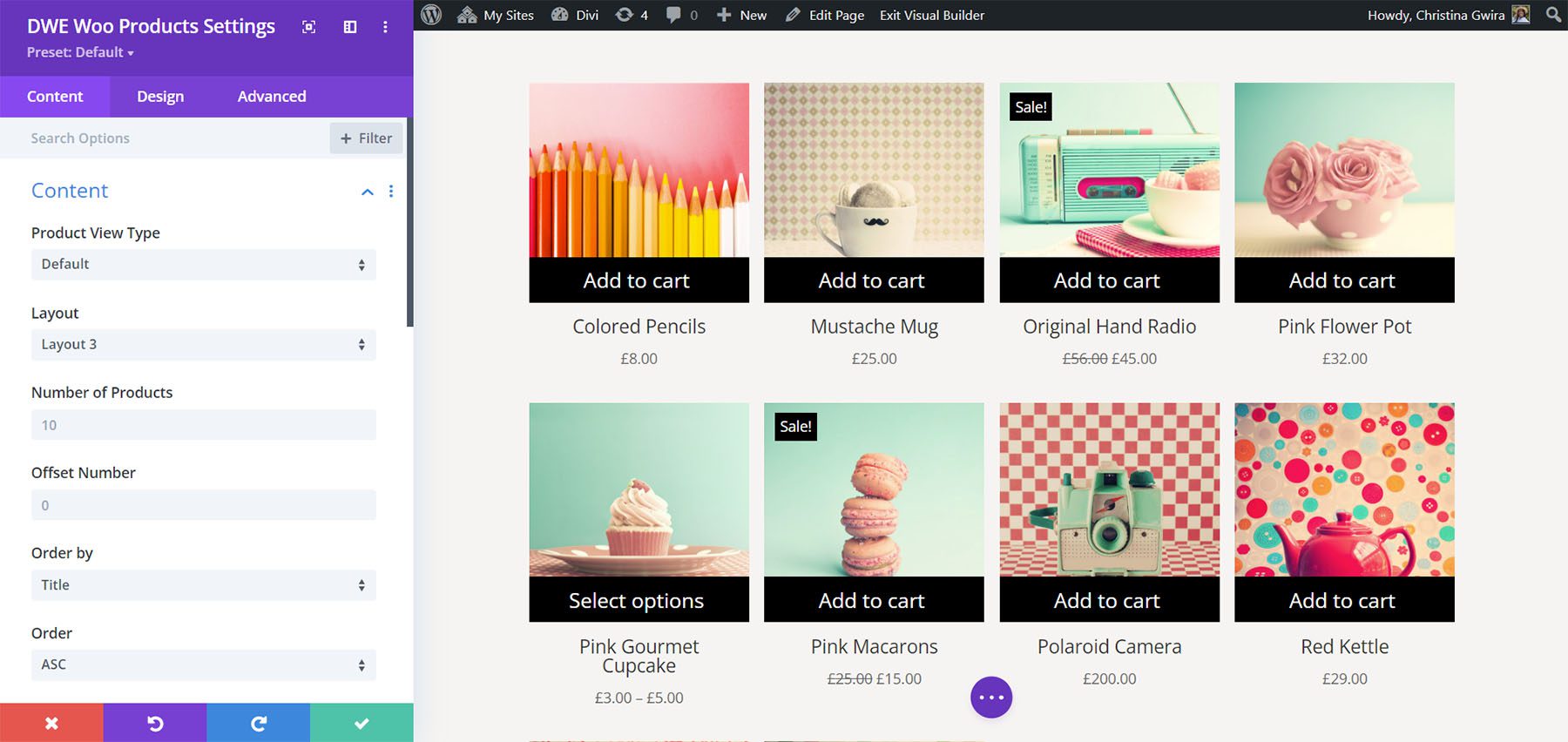 Produk Diperpanjang Divi WooCommerce