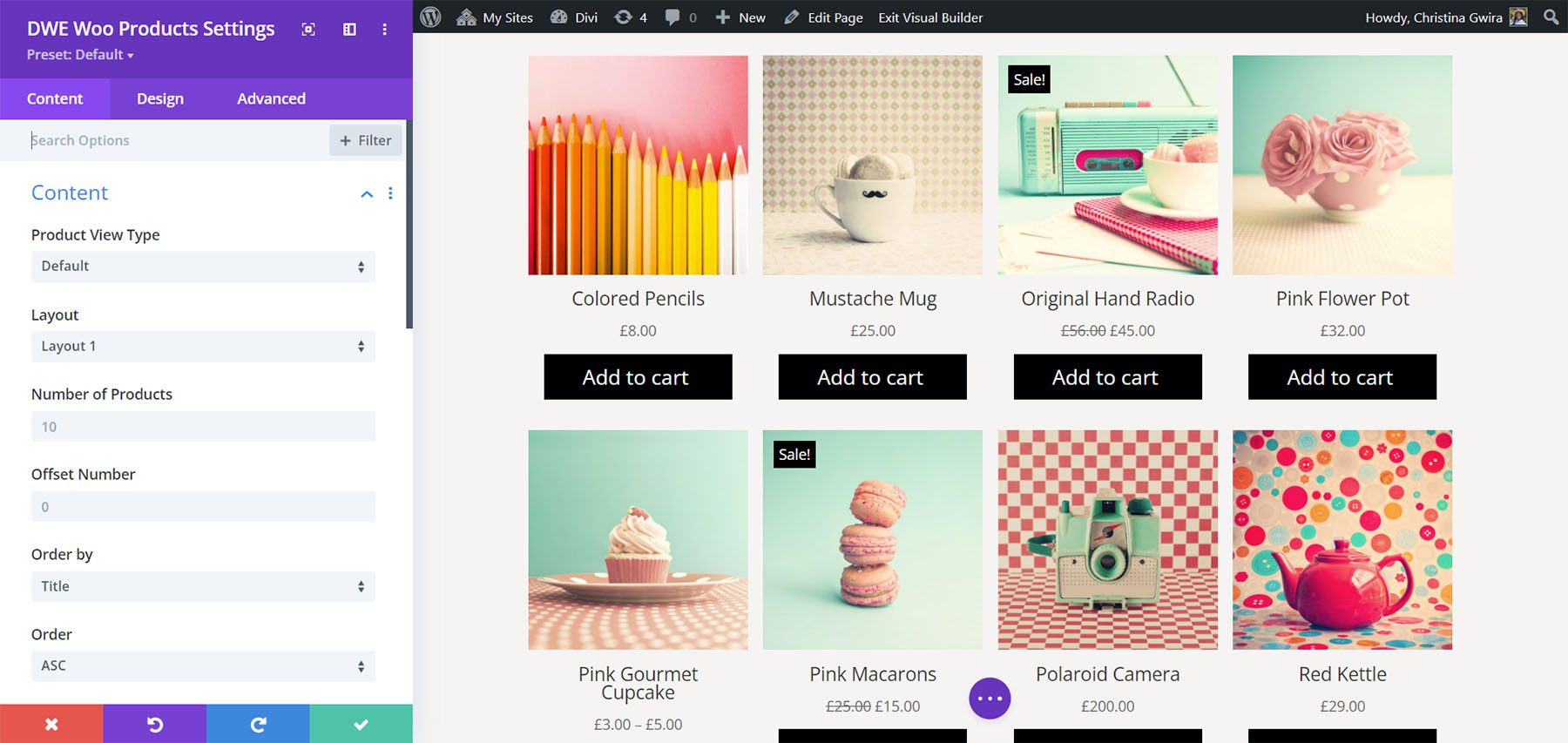 Produk Diperpanjang Divi WooCommerce