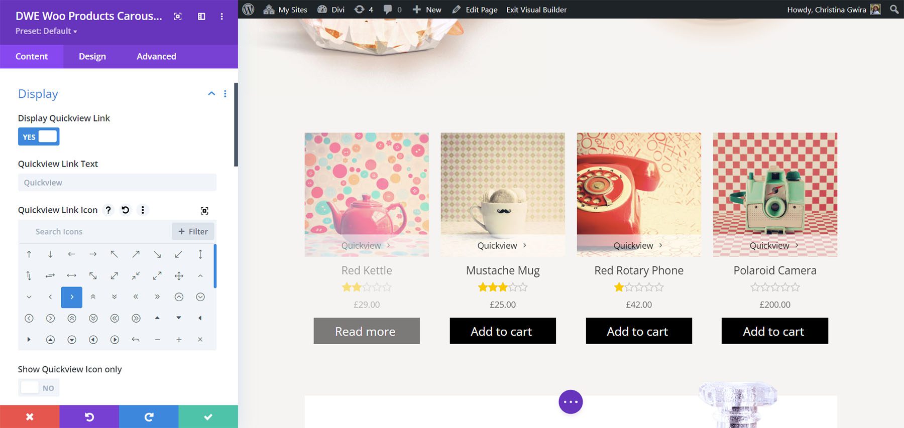 Produk Diperpanjang Divi WooCommerce