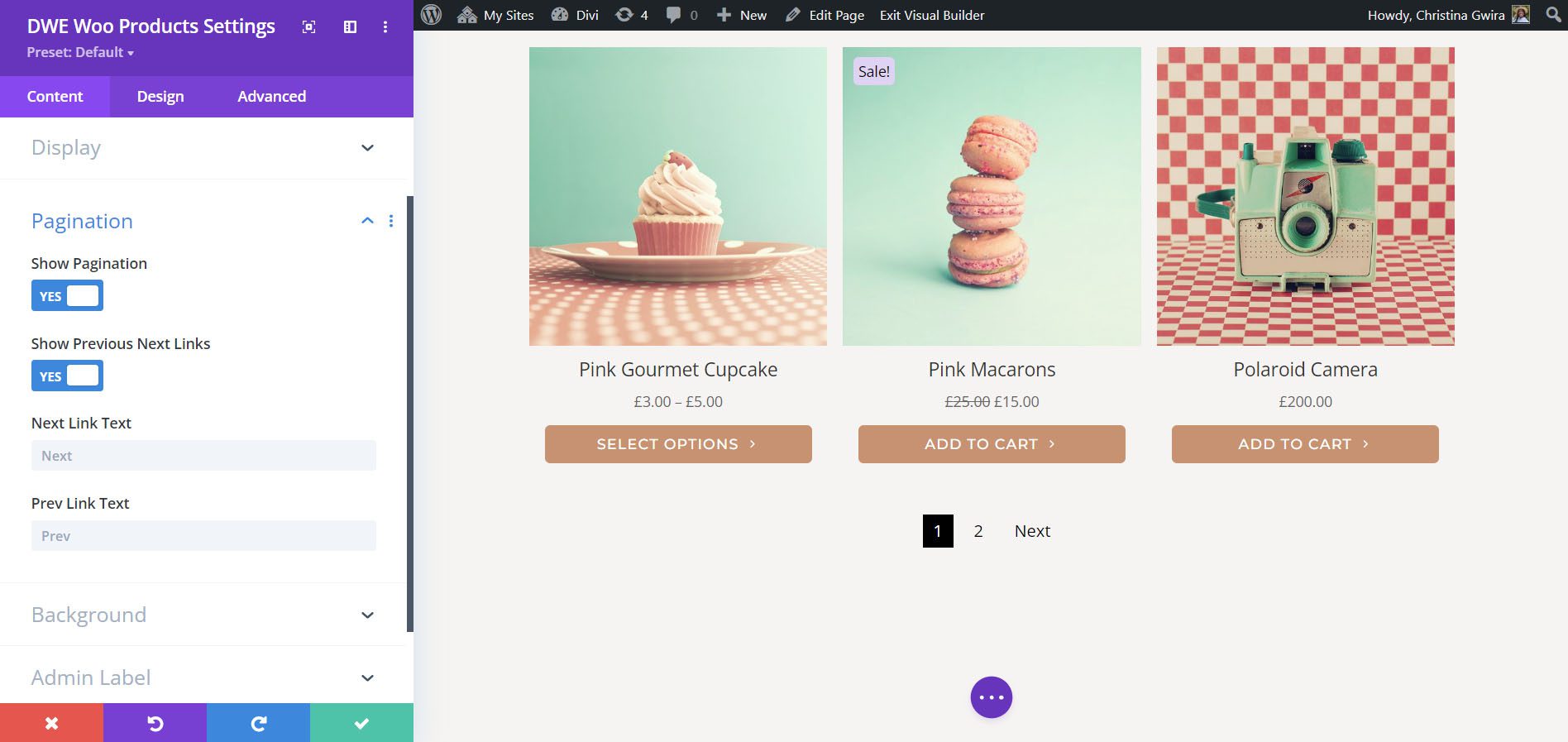 Produk Diperpanjang Divi WooCommerce