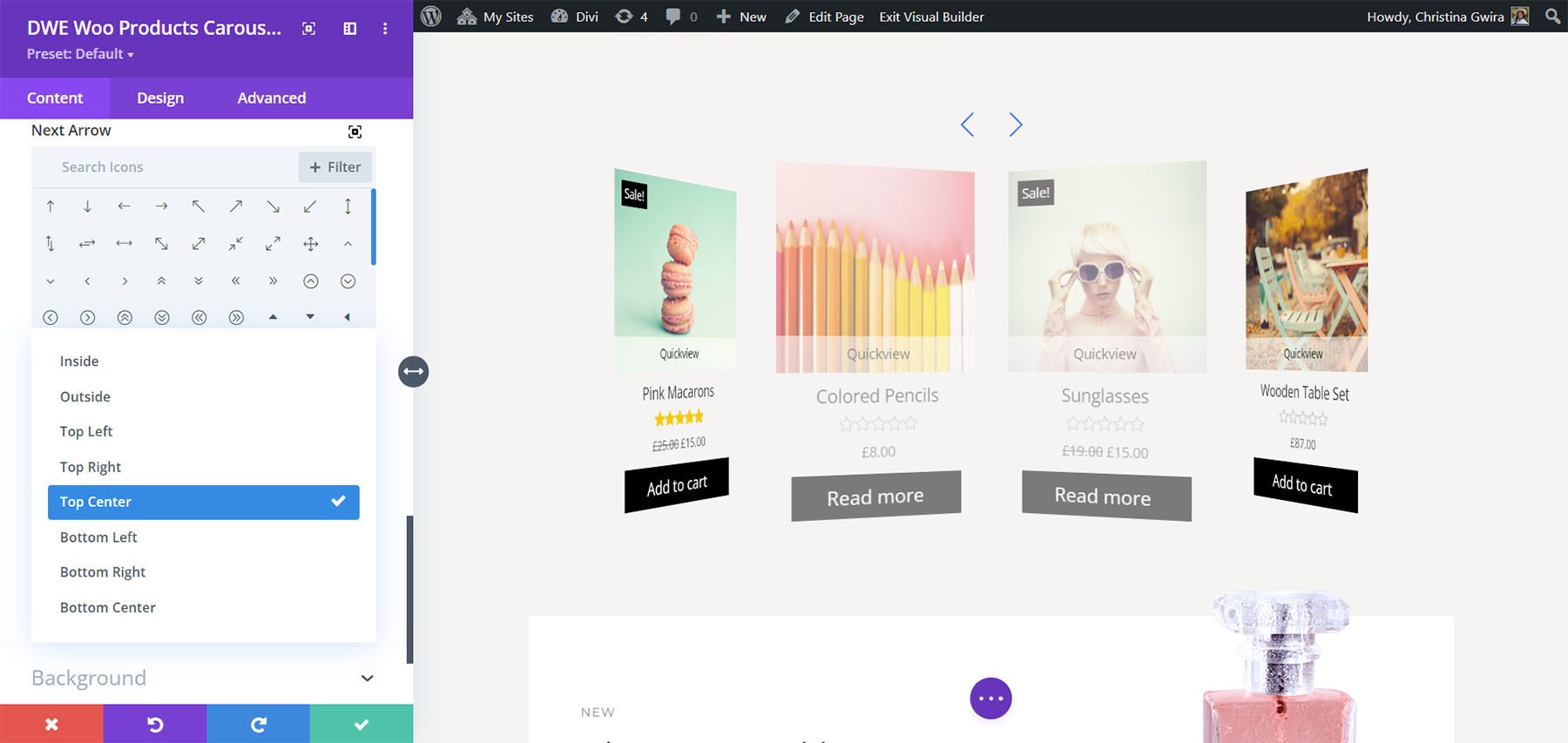 Produk Diperpanjang Divi WooCommerce