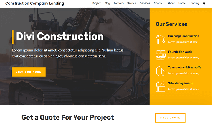 10+ Tema WordPress Manufaktur dan Industri Terbaik di 2022 4 divi construction 21