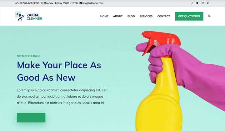 10+ Tema WordPress Perusahaan Pembersih Terbaik 2022 6 cleaning company WordPress themes