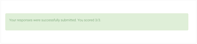 Un message de score personnalisé, créé à l'aide de Formidable Forms