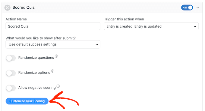 Configurer la notation des quiz dans WordPress