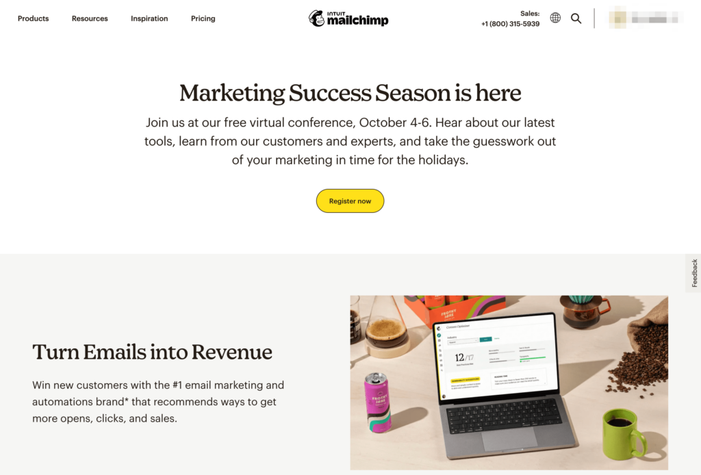เว็บไซต์ Mailchimp