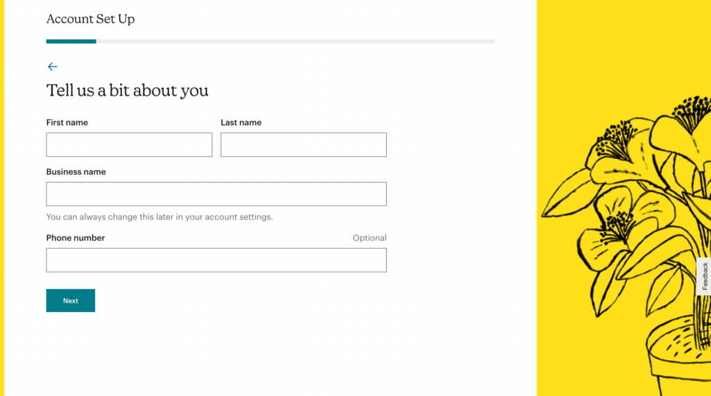 ข้อมูลบัญชี Mailchimp