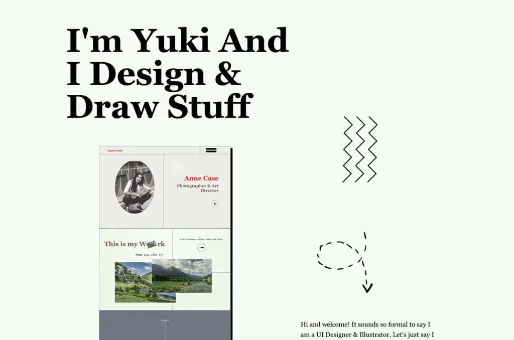 Yuki adalah desainer UI dan ilustrator profesional dengan situs web yang sangat kreatif dan bersih untuk mendapatkan ide inspirasi yang bagus dan sederhana.