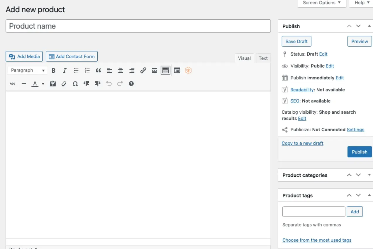 เพิ่มผลิตภัณฑ์ใหม่ใน WooCommerce