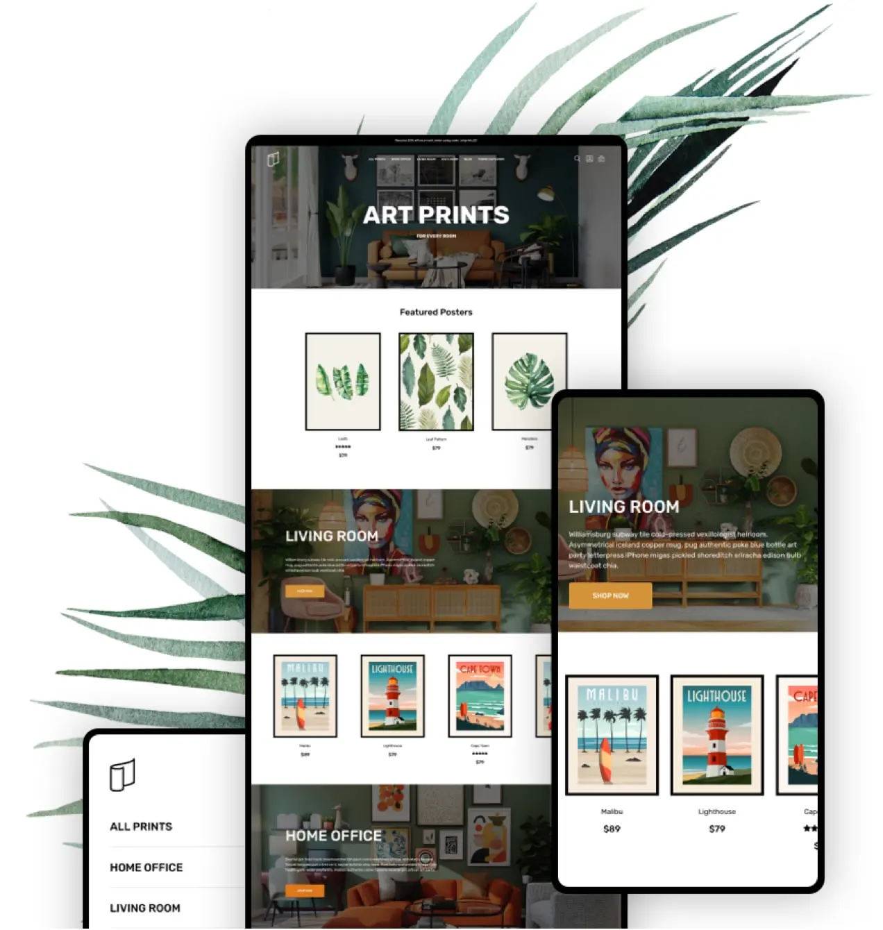 การสาธิตธีม WordPress บนอุปกรณ์สามเครื่อง