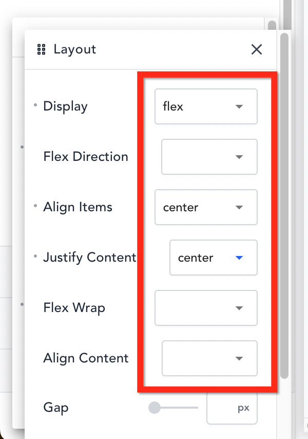 Breakdance'de Flexbox hizalaması