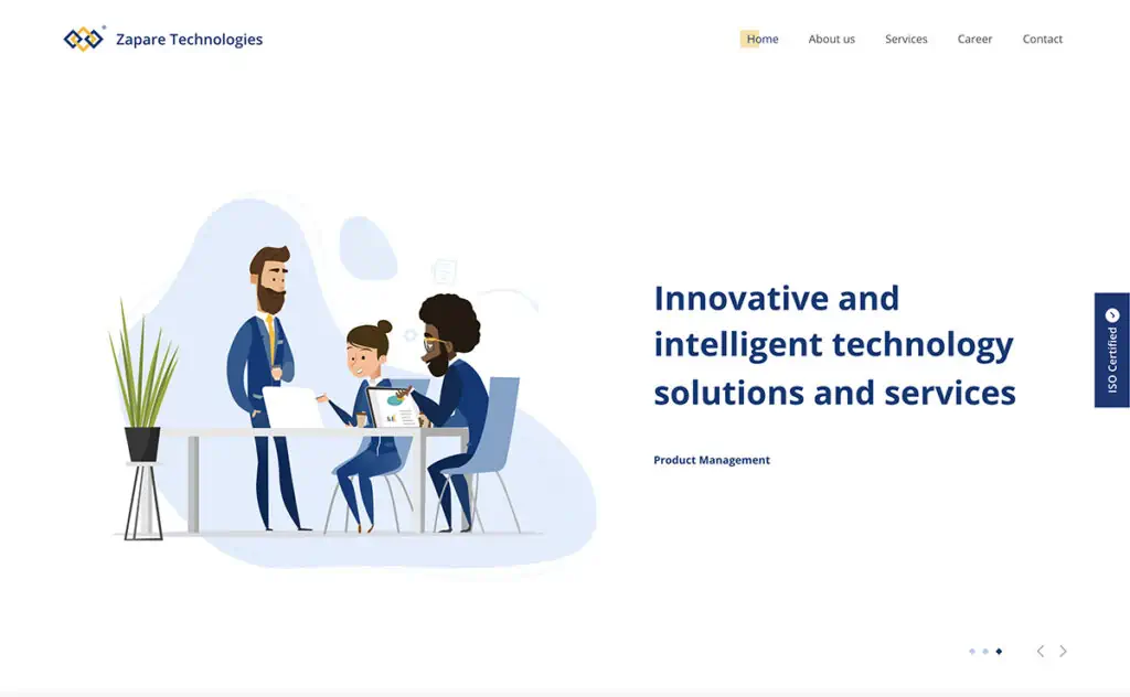 Zapare adalah perusahaan teknologi dengan situs bootstrap modern.