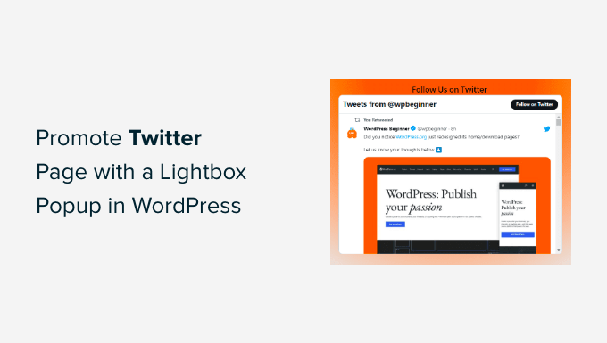 Como promover a página do Twitter com pop-up lightbox