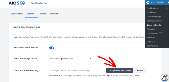 Facebook Open Graph Upload default Facebook image