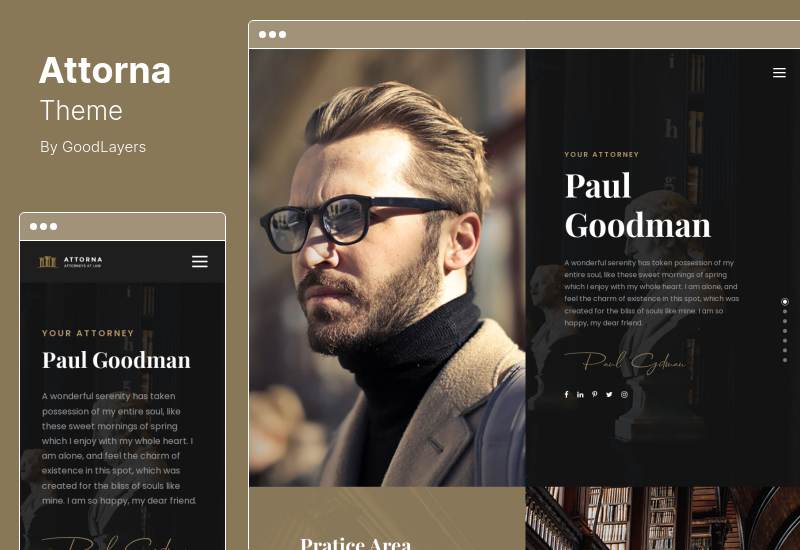 Attorna テーマ - 法律、弁護士、弁護士の WordPress テーマ