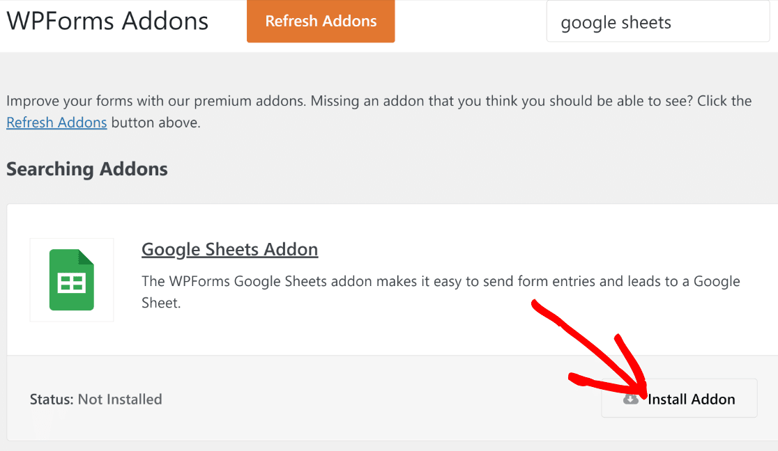 install google sheets addon