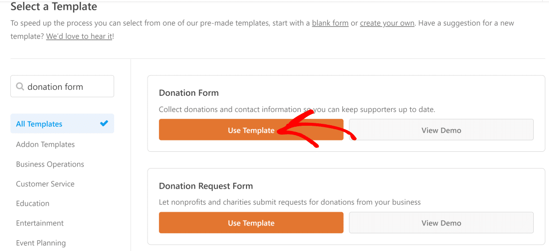 Nonprofit donation form template