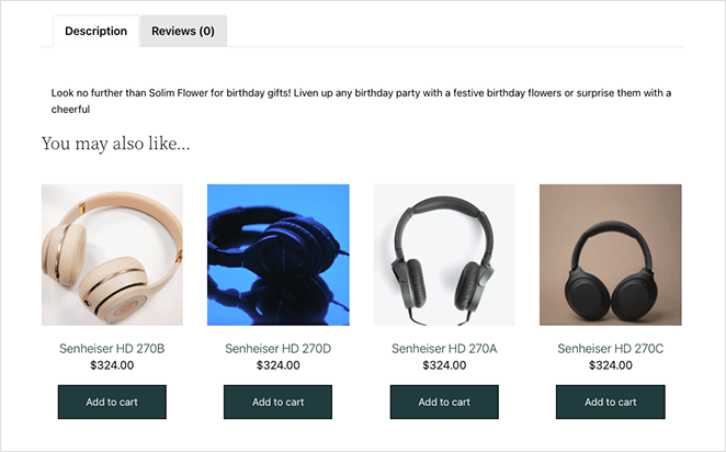 Vorschau von WooCommerce-bezogenen Produkten