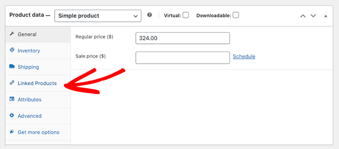 WooCommerce-Einstellungen für verknüpfte Produkte