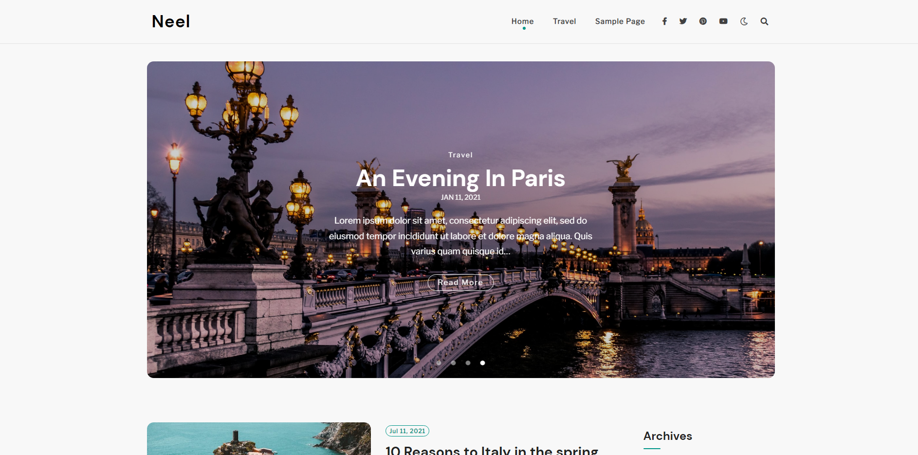 Neel - tema blog WordPress gratis