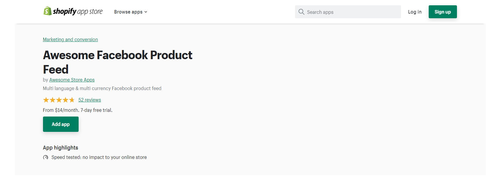 Umpan Produk Facebook yang Luar Biasa - aplikasi Facebook Shopify