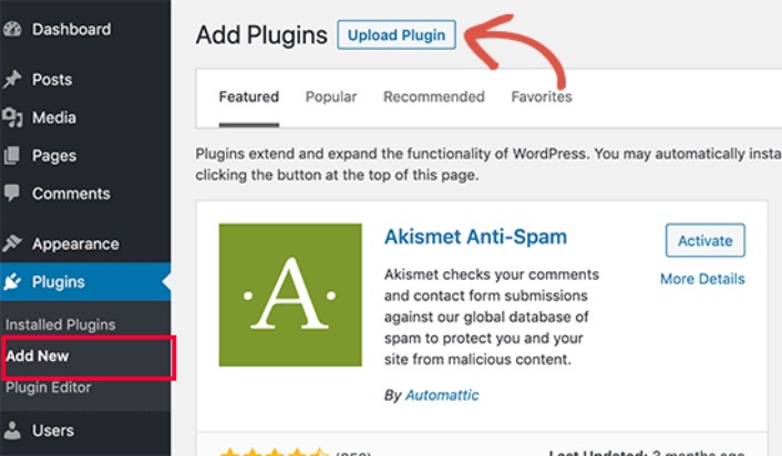 Subir un complemento a WordPress