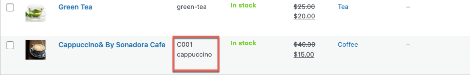 valore del campo prodotto combinato in woocommerce dopo l'importazione