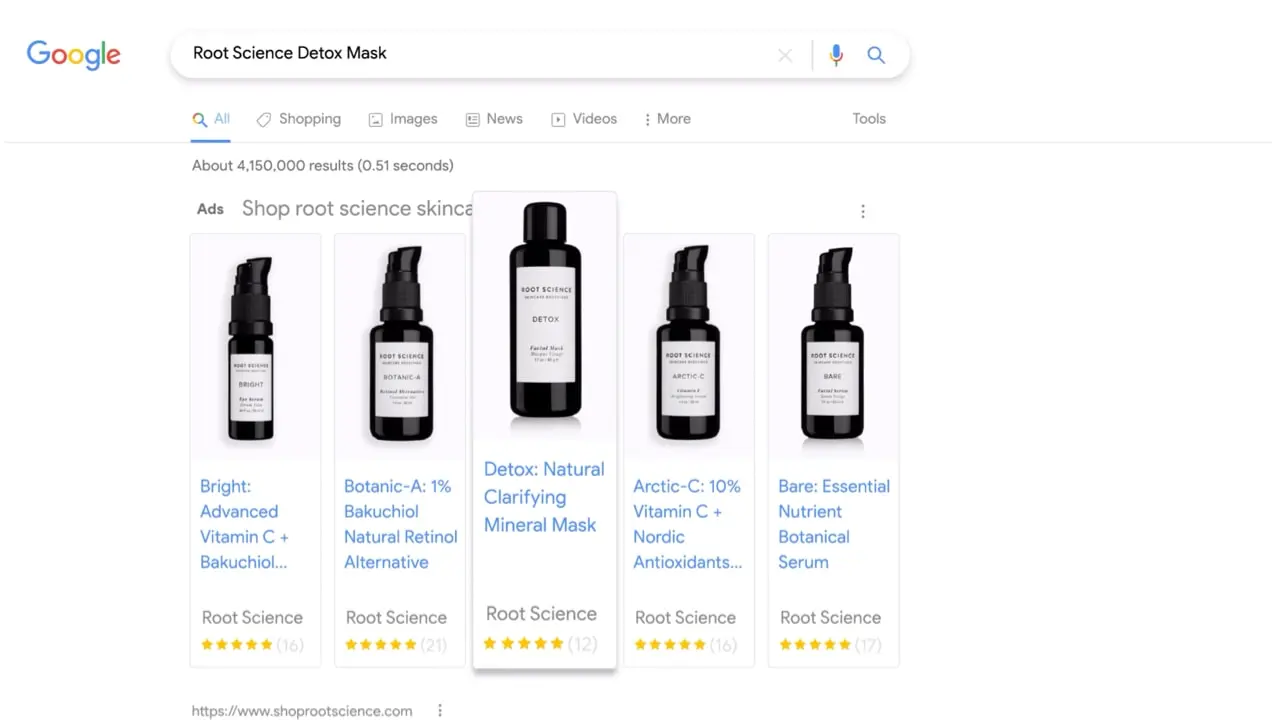 Google 上的 Root Science 產品詳情