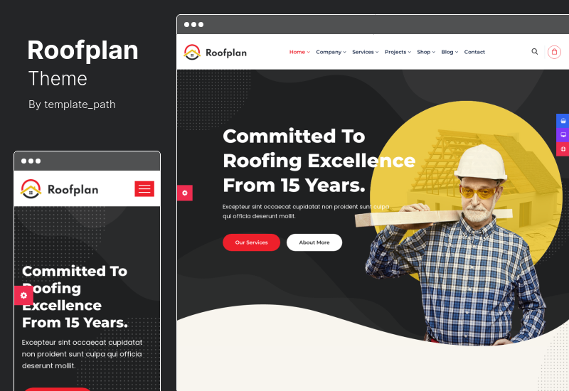 ธีม Roofplan - บริการหลังคา WordPress Theme