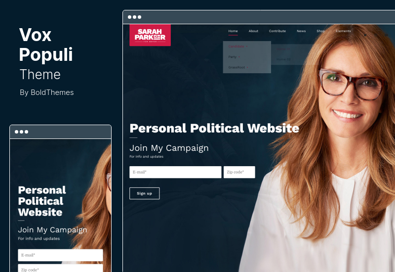 Vox Populi 主题 - 政党、候选人和草根 WordPress 主题