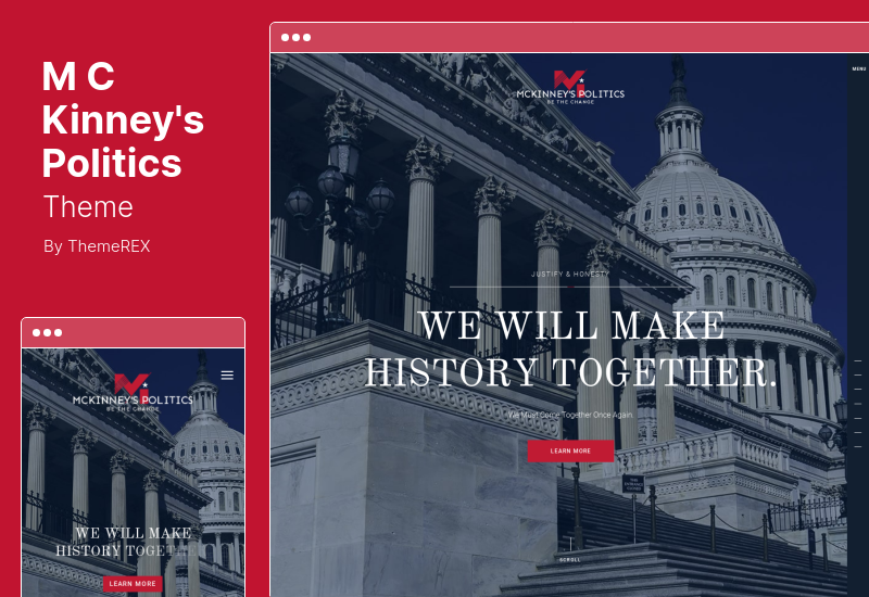 MCKinney 的政治主题 - 选举活动和社会行动主义 WordPress 主题