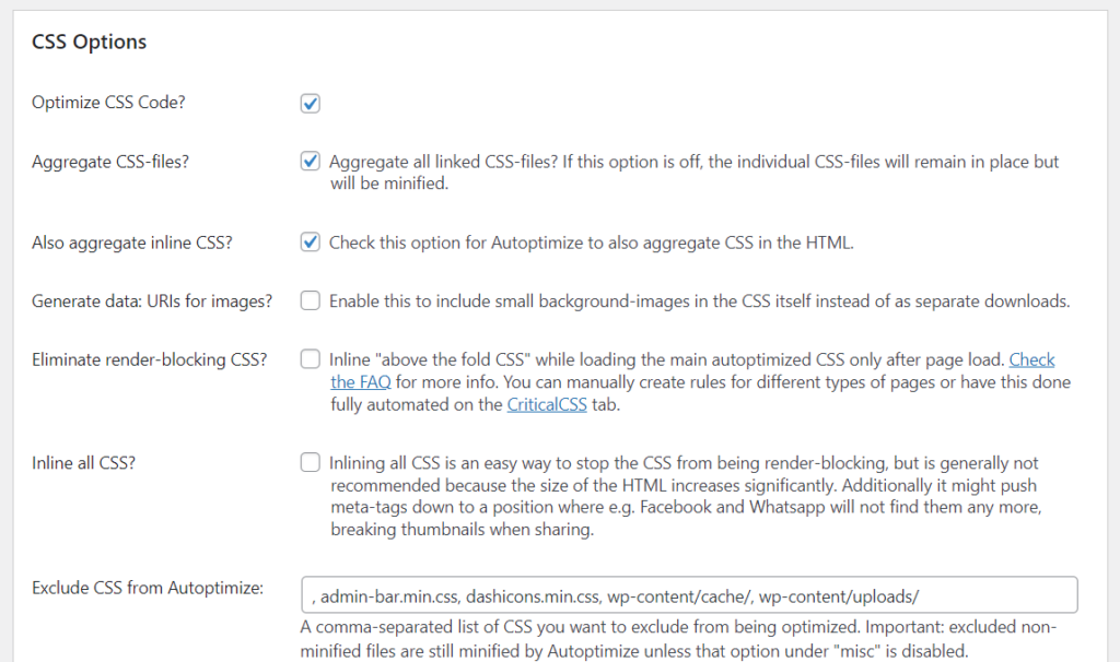 opsi css - mengecilkan file WordPress