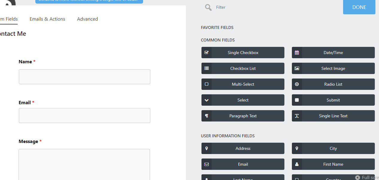 Создать контактную форму в Wordpress 5