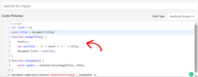 Copie y pegue el código JavaScript
